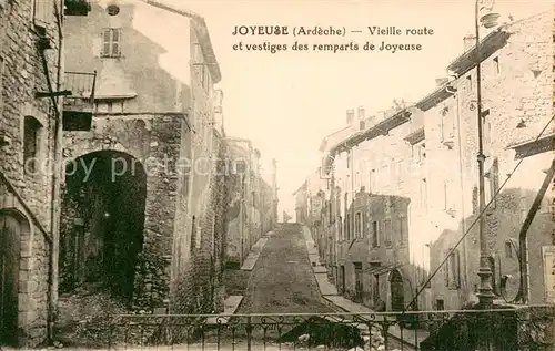 AK / Ansichtskarte Joyeuse Vieille route et vestiges des remparts Joyeuse