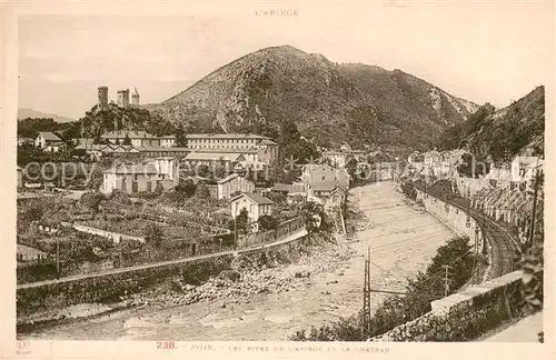 AK / Ansichtskarte Foix Les Rives de l Ariege et le chateau Foix