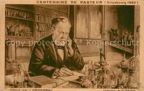 AK / Ansichtskarte Strasbourg_Alsace Centenaire de Pasteur Offert par l Urodonal Biographie Peinture Kuenstlerkarte Strasbourg Alsace