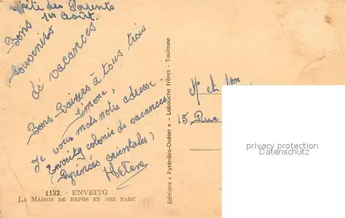 AK / Ansichtskarte Enveitg Maison de Repos et son parc Enveitg