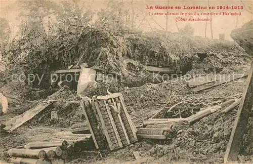 AK / Ansichtskarte Herimenil Grande Guerre 1914 15 en Lorraine Batterie allemande Herimenil