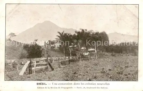 AK / Ansichtskarte Bresil Une concession dans les colonies nouvelles 