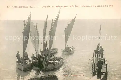 AK / Ansichtskarte Le_Pouliguen Le soir en attendant la brise bateaux de peche du pays Le_Pouliguen