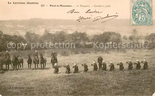 AK / Ansichtskarte Pont a Mousson Dragons combat a pied Pont a Mousson