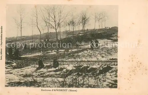 AK / Ansichtskarte Apremont la Foret Soldaten im Feld 1. Weltkrieg im Winter Apremont la Foret