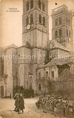 AK / Ansichtskarte VERDUN_Meuse Cathedrale Ruines Grande Guerre Truemmer 1. Weltkrieg Verdun Meuse