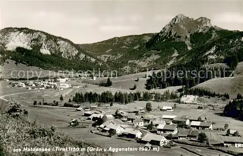 AK / Ansichtskarte Haldensee Panorama gegen Graen und Aggenstein Allgaeuer Alpen Haldensee