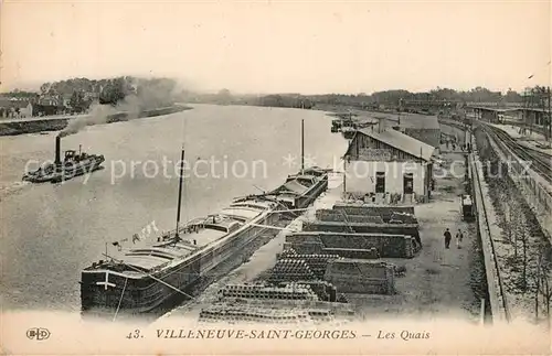 AK / Ansichtskarte Villeneuve Saint Georges Les Quais Bateaux Villeneuve Saint Georges