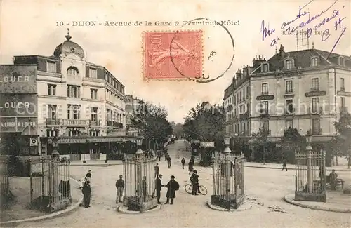 AK / Ansichtskarte Dijon_Cote_d_Or Avenue de la Gare et Terminus Hotel Dijon_Cote_d_Or