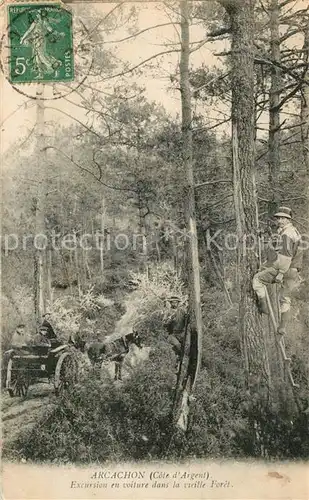 AK / Ansichtskarte Arcachon_Gironde Excursion en voiture dans la vieille foret Arcachon Gironde