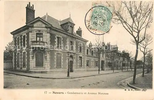 AK / Ansichtskarte Nevers_Nievre Gendarmerie et Avenue Marceau Nevers Nievre