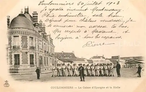AK / Ansichtskarte Coulommiers Caisse d Epargne et la Halle Coulommiers