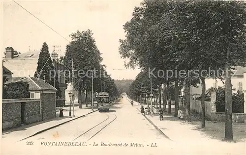 AK / Ansichtskarte Fontainebleau_Seine_et_Marne Boulevard de Melun Tram Fontainebleau_Seine
