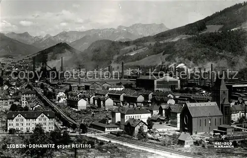 AK / Ansichtskarte Donawitz Panorama Blick gegen Reiting Industrie Alpen Donawitz