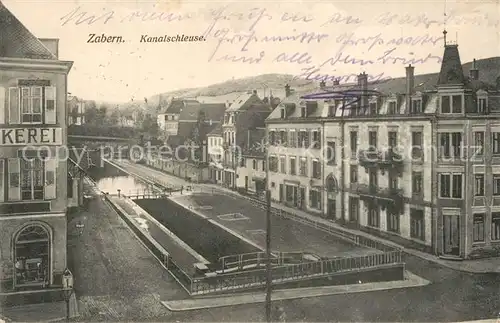 AK / Ansichtskarte Zabern_Saverne Kanalschleuse Geprueft Stempel Zabern Saverne