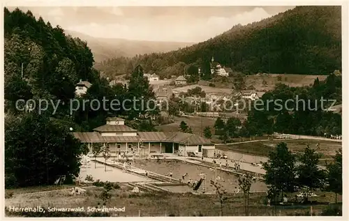 AK / Ansichtskarte Bad_Herrenalb Panorama mit Schwimmbad Bad_Herrenalb