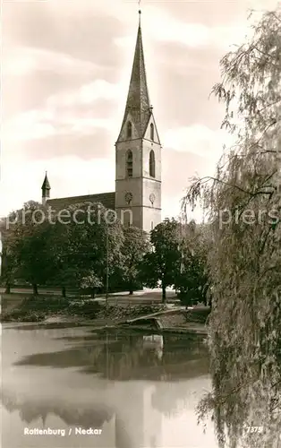 AK / Ansichtskarte Rottenburg_Neckar Kirche Neckarpartie Rottenburg Neckar