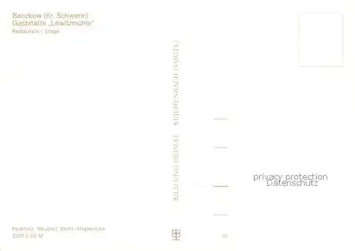 AK / Ansichtskarte Banzkow Gaststaette Lewitzmuehle Restaurant Banzkow