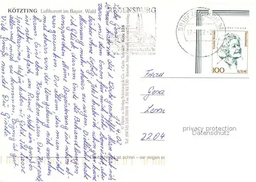 AK / Ansichtskarte Koetzting Panorama Teilansichten Kirche Muehlrad Koetzting