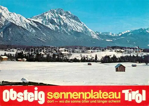 AK / Ansichtskarte Obsteig_Tirol Panorama mit Mieminger Plateau Mieminger Kette und Hohe Munde Obsteig_Tirol