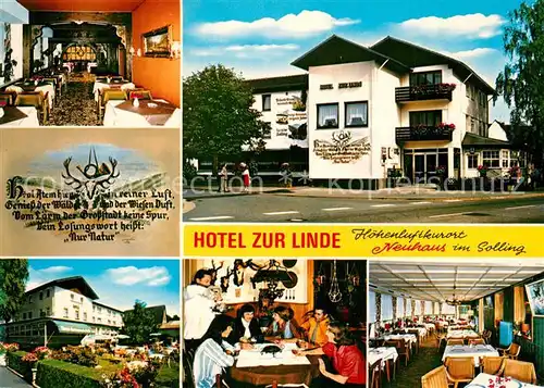 AK / Ansichtskarte Neuhaus_Solling Hotel Zur Linde Gastraeume Terrasse Neuhaus Solling