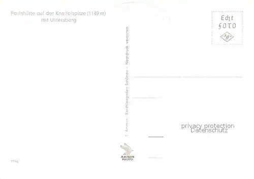 AK / Ansichtskarte Paulshuette auf der Kneifelspitze mit Untersberg Paulshuette