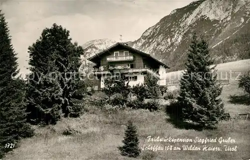 AK / Ansichtskarte Scheffau_Wilden_Kaiser Pension Siegfried Gruber Scheffau_Wilden_Kaiser