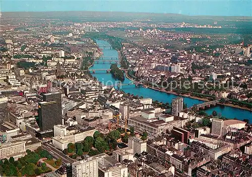 AK / Ansichtskarte Frankfurt_Main Fliegeraufnahme Mainpartie Frankfurt Main