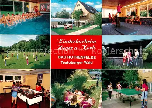 AK / Ansichtskarte Bad_Rothenfelde Kinderkurheim Heyer und Korb Tischtennis Schwimmbad  Bad_Rothenfelde