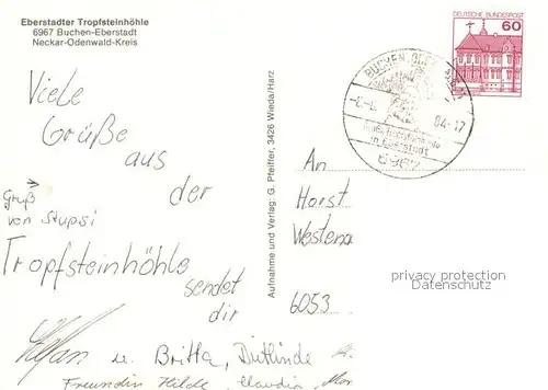 AK / Ansichtskarte Eberstadt_Baden Buchen Tropfsteinh?le  Steinbruch H?hlensee Eberstadt_Baden