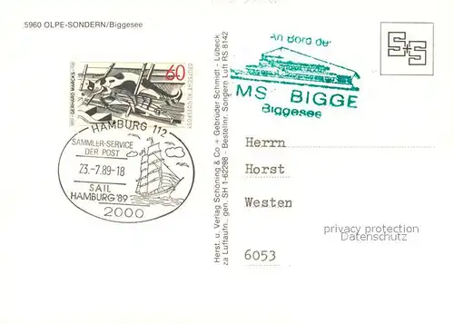 AK / Ansichtskarte Sondern_Biggesee Olpe Fliegeraufnahme Sondern Biggesee