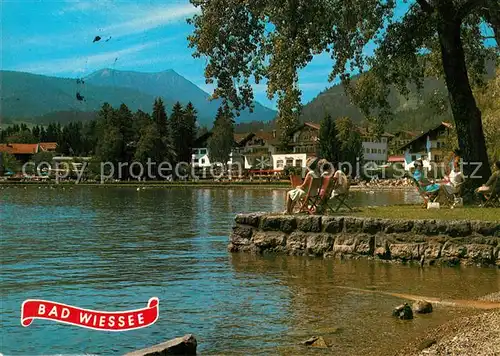 AK / Ansichtskarte Bad_Wiessee Seepartie mit Hirschberg Bad_Wiessee