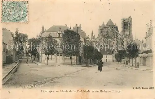 AK / Ansichtskarte Bourges Abside de la Cathedrale Rue Bethune Charost Bourges