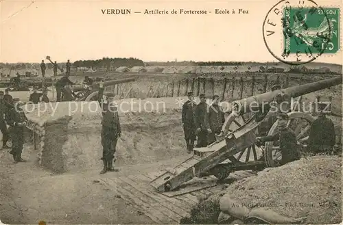 AK / Ansichtskarte VERDUN_Meuse Artillerie de Forteresse Ecole a feu Canons Verdun Meuse