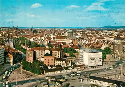 AK / Ansichtskarte Nuernberg Stadtpanorama mit Burg vom Plaerrer Nuernberg