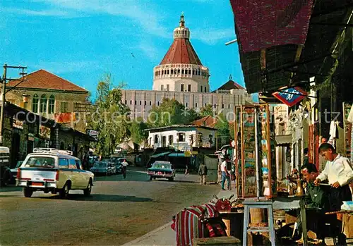 AK / Ansichtskarte Nazareth_Israel Partial View with the New Church of Annunciation Nazareth Israel