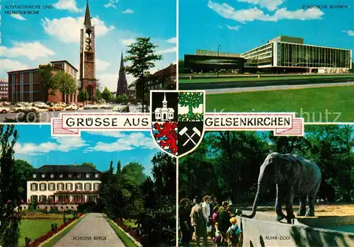 AK / Ansichtskarte Gelsenkirchen Kirchen Schloss Berge Ruhr Zoo Gelsenkirchen