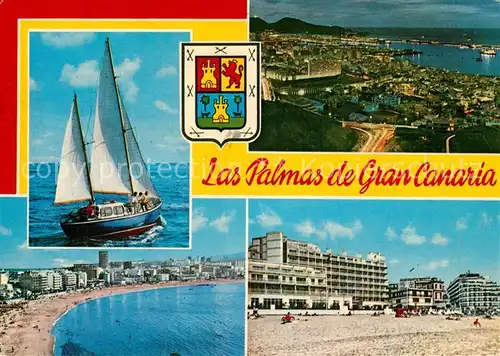 AK / Ansichtskarte Las_Palmas_Gran_Canaria Fliegeraufnahme Strand Las_Palmas_Gran_Canaria