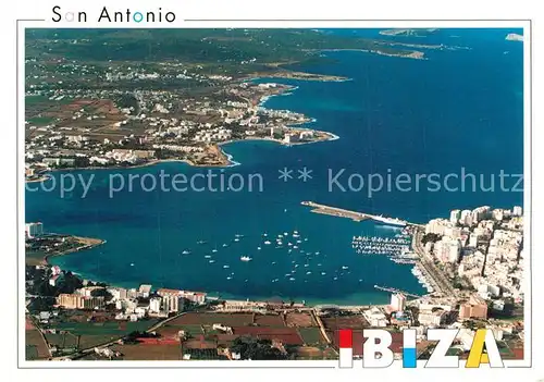 AK / Ansichtskarte San_Antonio_Ibiza Fliegeraufnahme mit Hafen San_Antonio_Ibiza