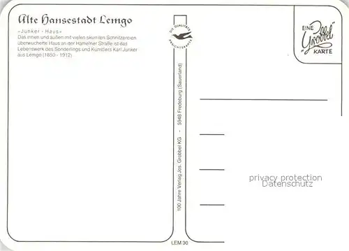 AK / Ansichtskarte Lemgo Junker Haus Hansestadt Lemgo