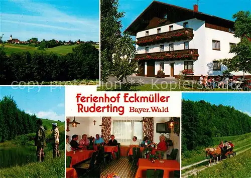 AK / Ansichtskarte Ruderting Ferienhof Eckm?ller Pferdekutsche Ruderting