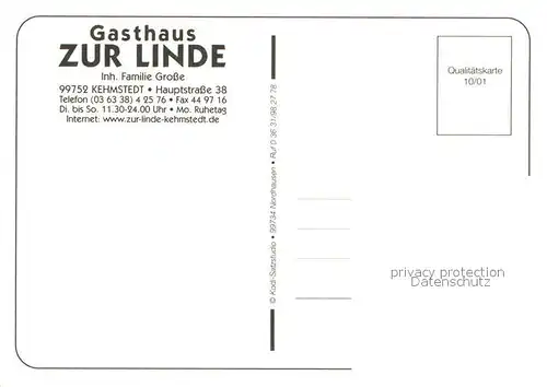 AK / Ansichtskarte Kehmstedt Gasthaus Zur Linde Kehmstedt