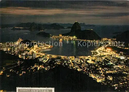 AK / Ansichtskarte Rio_de_Janeiro Fliegeraufnahme bei Nacht Rio_de_Janeiro