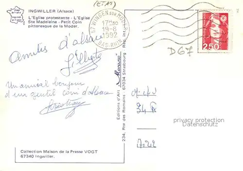 AK / Ansichtskarte Ingwiller Eglise  Ingwiller