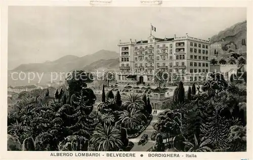 AK / Ansichtskarte Bordighera Albergo Lombardi Belvedere Illustration Bordighera