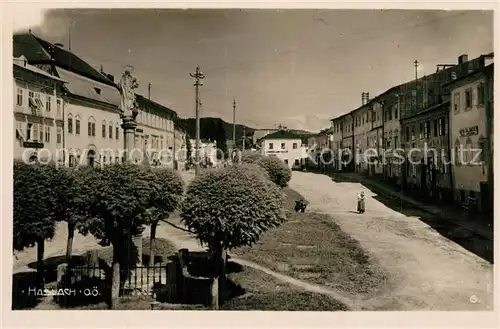 AK / Ansichtskarte Haslach_Muehl Ortszentrum Mariensaeule Haslach_Muehl