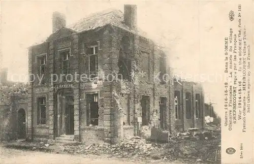 AK / Ansichtskarte Herbecourt Offensive Francaise La Mairie du village detruite Ruines Grande Guerre Truemmer 1. Weltkrieg Herbecourt