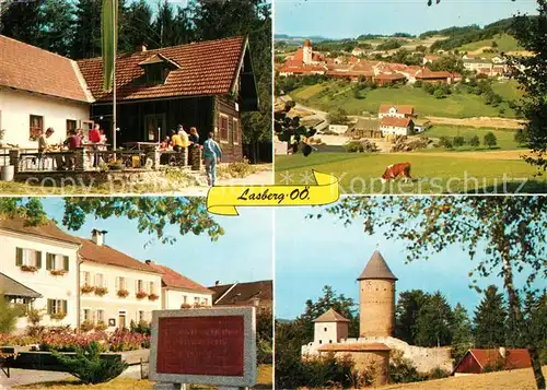 AK / Ansichtskarte Lasberg Braunberghuette Marktplatz Burgruine Dornach Buergerhaeuser Lasberg