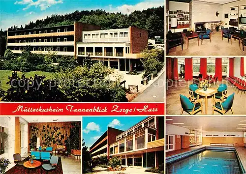 AK / Ansichtskarte Zorge Muetterkurheim Tannenblick Gastraeume Hallenbad Zorge