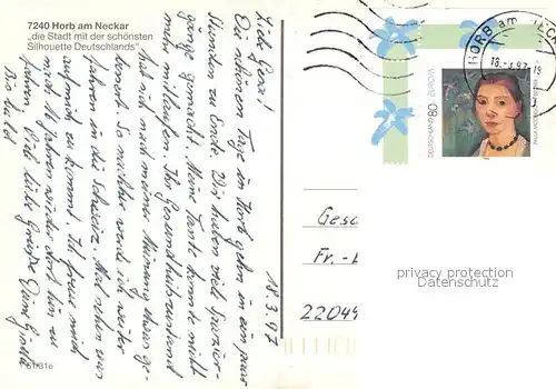 AK / Ansichtskarte Horb_Neckar Ortsansicht mit Kirche Horb Neckar